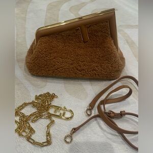Fendi LIKE Shearling Camel Bag